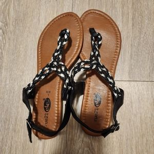 Silver and Black Sandals